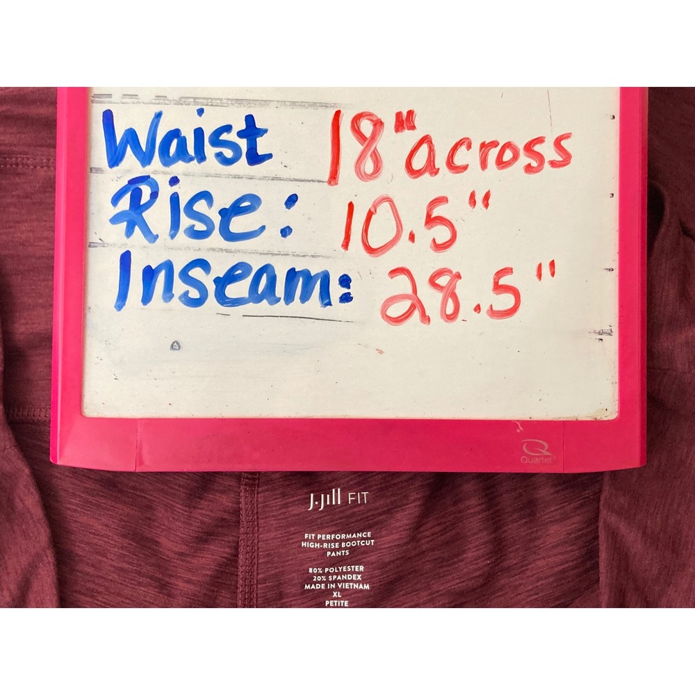 J.Jill Fit Performance High-Rise Bootcut Pants Red Heather XL Petite Workout Gym - Picture 6 of 8